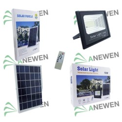 Proyector Solar, 150 LED, 100 Watt, con Panel Solar