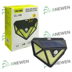 Aplique Solar, 166 LED con Sensor de Movimiento